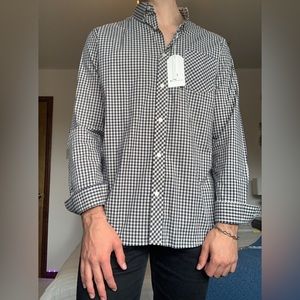 Ben Sherman classic fit button down long sleeve plaid navy